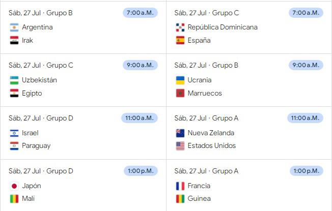 Así se jugará la segunda jornada del fútbol masculino de los Juegos Olímpicos de Río 2024.