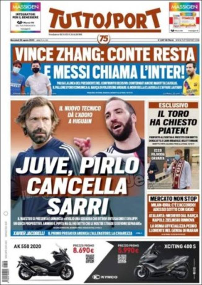 Tuttosport (italia) - 'Gana Zhang: Conte se queda. Y Messi llama al Inter'.