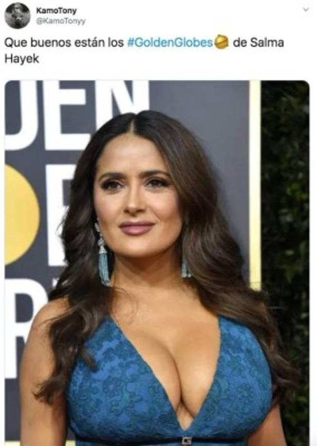 Salma Hayek llamó la atención por su pronunciado escote. Ella no necesita que nadie le de un Globo de Oro. ADEMÁS: <a href='https://www.laprensa.hn/fotogalerias/farandula/1346563-411/globos-de-oro-2020-mejor-peor-vestidos-alfombra-roja' style='color:red;text-decoration:underline' target='_blank'>Globos de Oro 2020: Los mejor y peor vestidos en la alfombra roja</a>