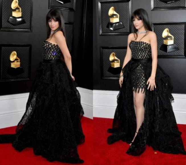 Camila Cabello lució un vestido de dos capas.