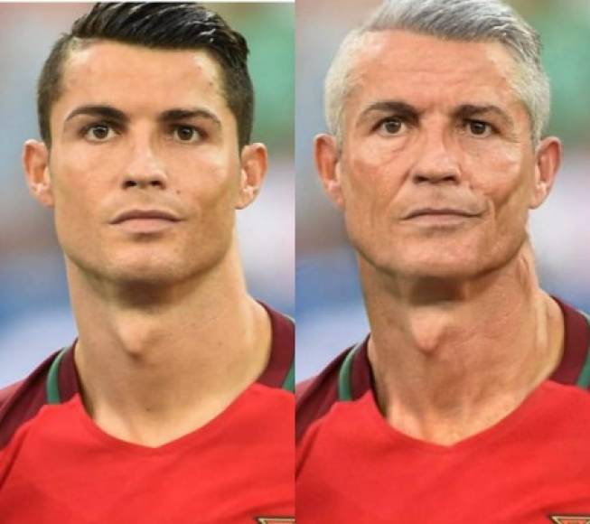 Cristiano Ronaldo<br/><br/>Con la popularidad del futbolista es uno de los rostros más usados en la aplicación por los curiosos que desean ver cómo será su look cuando sea un adulto mayor.