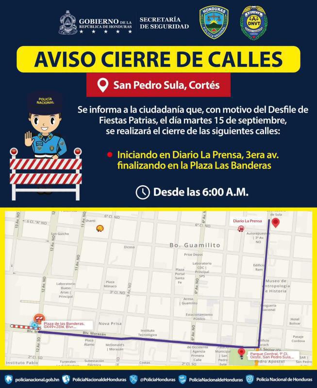 Estos son los colegios que desfilarán este 15 de septiembre en San Pedro Sula