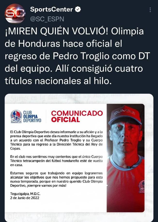 La cuenta del programa SportsCenter.