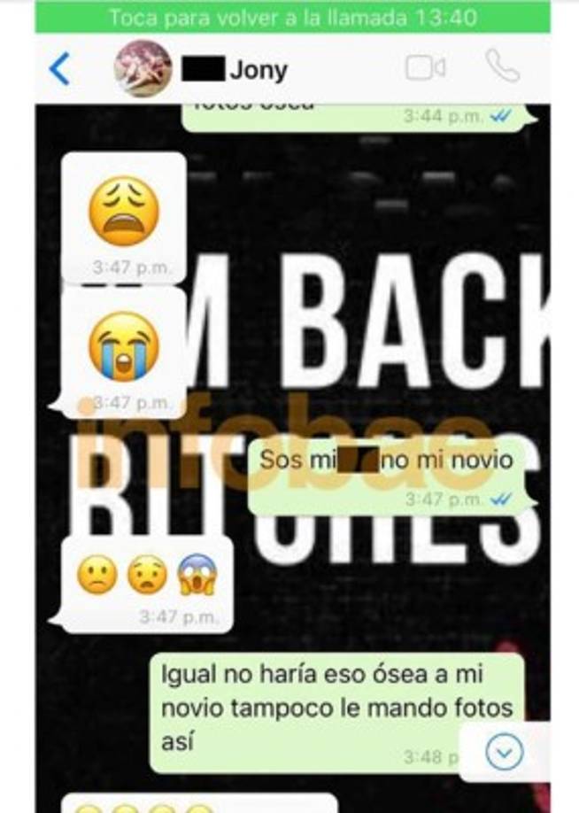 Luego, Fabbro se puso un poco insistente. Comenzó con emoticones, caras tristes, de llanto, caras de ansiedad.