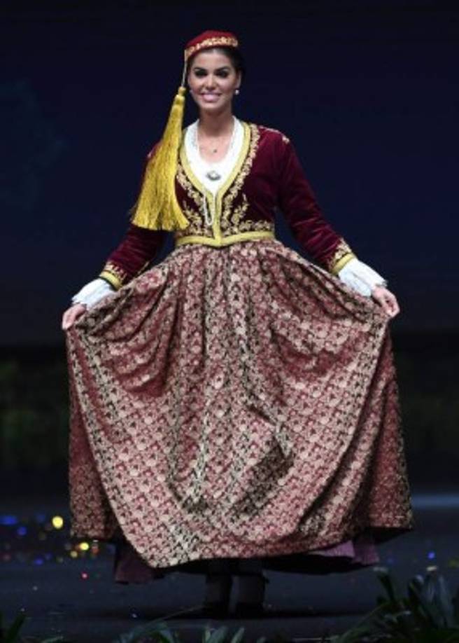Ioanna Bella, Miss Greece 2018 walks on stage during the 2018 Miss Universe national costume presentation in Chonburi province on December 10, 2018. (Photo by Lillian SUWANRUMPHA / AFP)