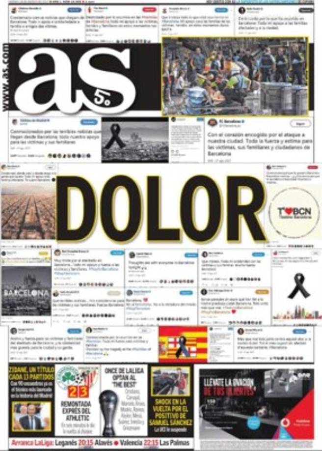 El diario deportivo AS, lo resumió en una palabra: 'Dolor'.