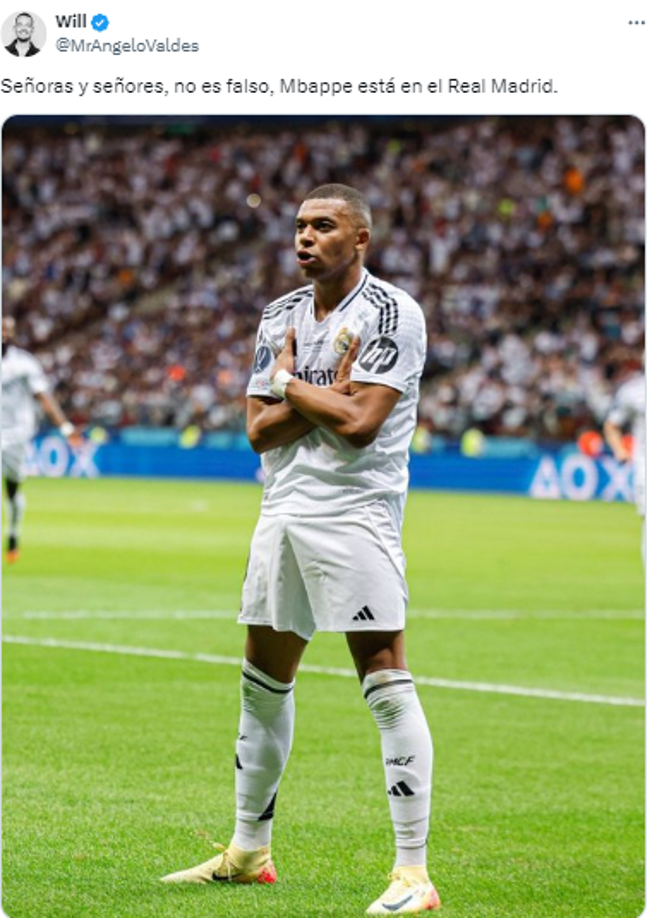Revuelo en redes sociales por Mbappé con el Real Madrid. 
