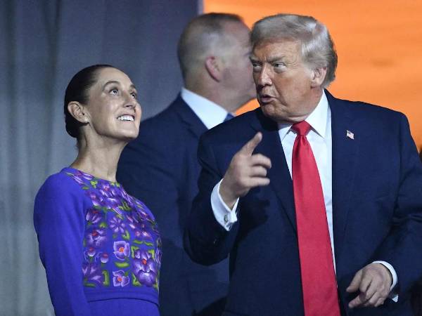 Sheinbaum y Trump durante el sorteo del Mundial de Fútbol de la FIFA 2026.