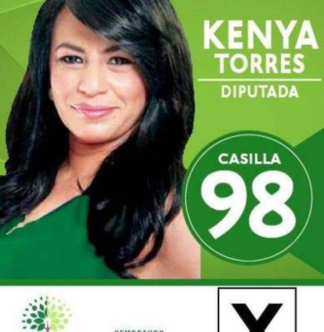 Kenya Torres va en la casilla 98 por el partido Democracia Cristiana por Francisco Morazán.