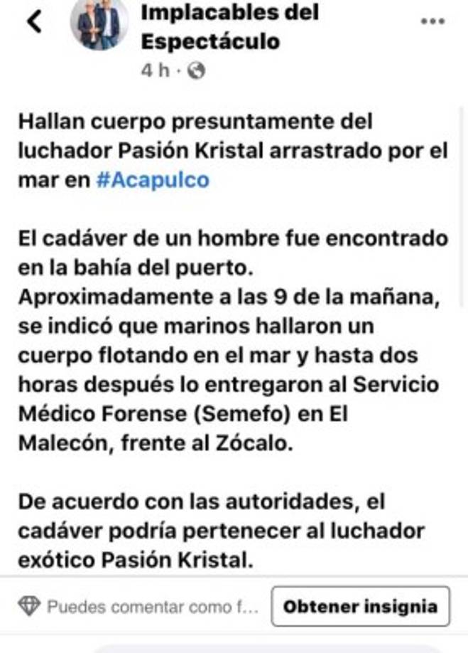 La triste noticia de su fallecimiento ha trascendido en los medios de comunicación de México.