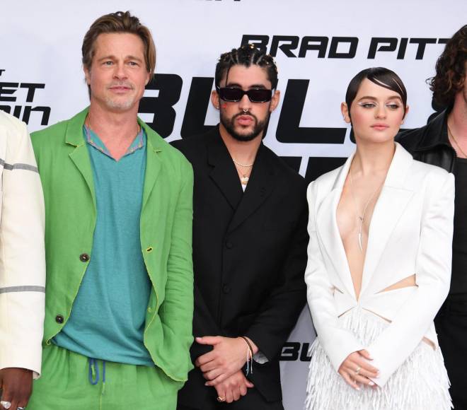 Brad Pitt y Bad Bunny brillan en la alfombra roja de la premier de “Bullet Train”