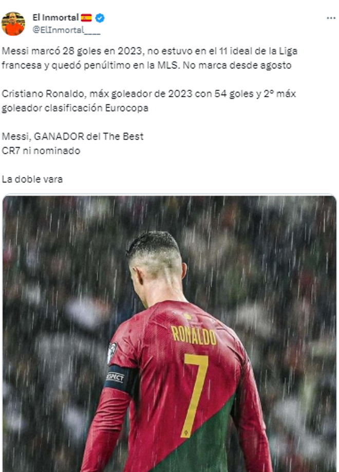 Y las comparaciones con el año de Cristiano Ronaldo no faltaron.