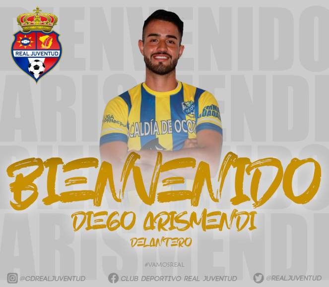 El Real Juventud de la Liga de Ascenso anunció el fichaje del atacante colombiano Diego Arismendi, llega procedente del Club Deportivo Ocotal de la primera división de Nicaragua.