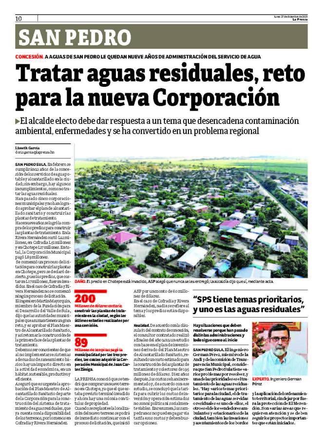 Diario La Prensa ha realizado muchas publicaciones con voces de expertos que han dejado claro que la ciudad necesita poner fin a la contaminación de las aguas, sobre todo en el río Chamelecón.