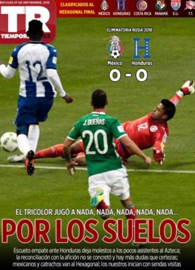 Tiempo Real de México fue duro con sus comentarios tras el empate ante Honduras.