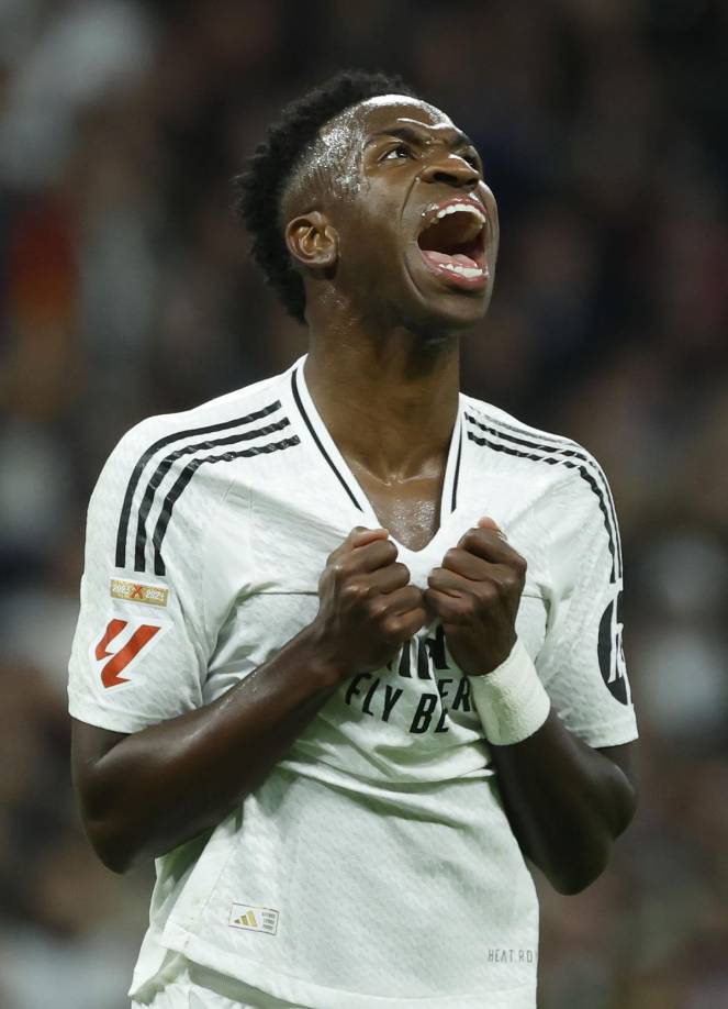 La frustración de Vinicius en el Clásico ante el Barcelona.