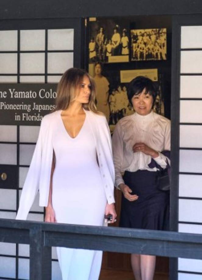 Melania intentó reivindicarse al invitar a Abe a uno de los jardines japoneses de la Florida.