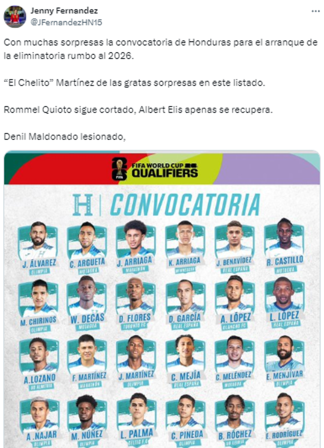 “El Chelito” Martínez de las gratas sorpresas en este listado”, fue el comentario de Jenny Fernández de Diez TV.