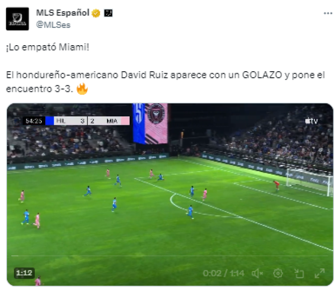 MLS EN ESPAÑOL: “El hondureño-americano David Ruiz aparece con un GOLAZO y pone el encuentro 3-3”.
