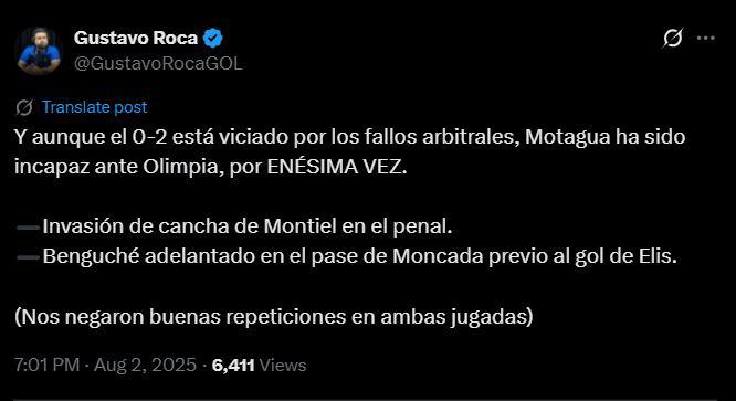 Olimpia se mofa y señalan polémica tras triunfo ante Motagua