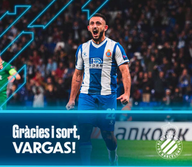 El argentino Matías Vargas es nuevo jugador del Shangai Port FC, llega procedente del Espanyol. El club catalán se guarda un 10% de una futura venta.
