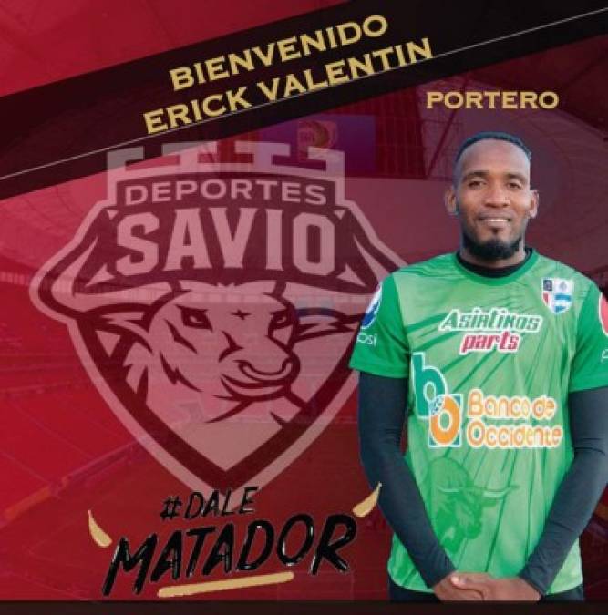 Erick Valentín: El Deportes Savio anunció la llegada del futbolista, llega procedente del Broncos de Choluteca.