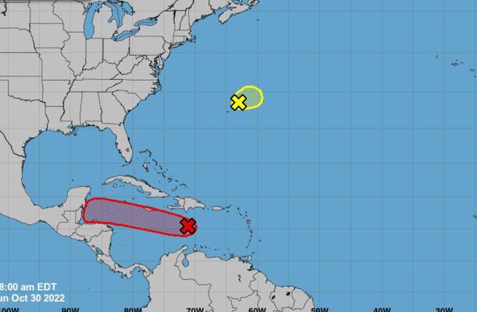 Aumentan probabilidades de surgir una depresión tropical en el Caribe central