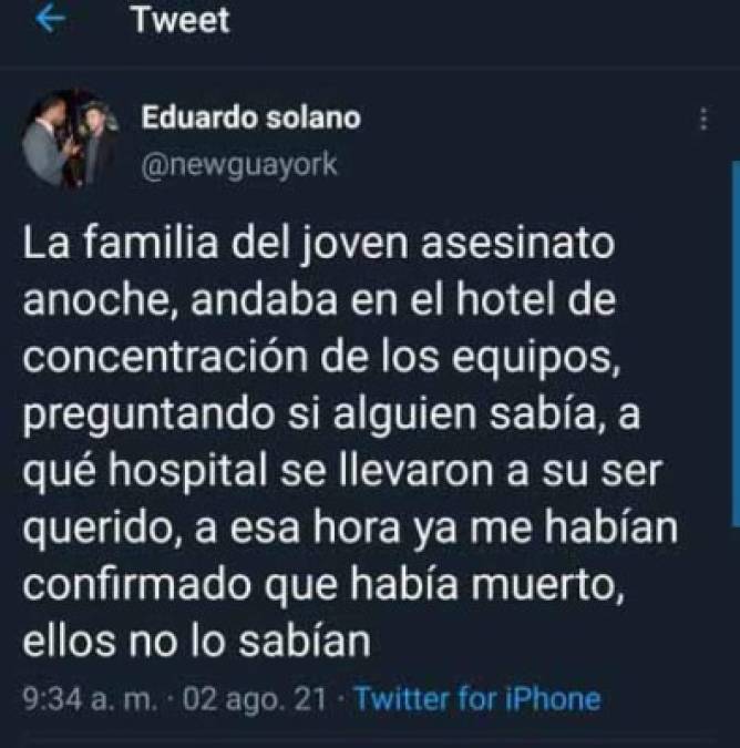 El periodista hondureño Eduardo Solano señaló que un joven murió tras los actos de violencia tras los hechos ocurridos en las calles de New Jersey.