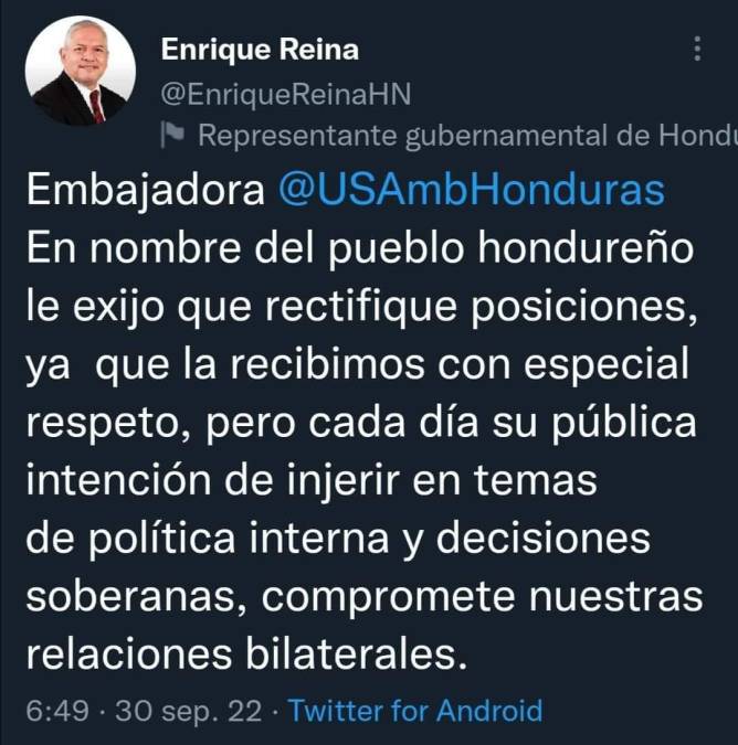 ¿Injerencia? Las fotos y los tuits que provocaron tensión entre la embajada de EE UU y Honduras