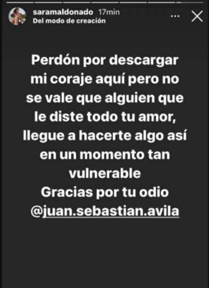'Perdón por descargar mi coraje aquí, pero no se vale que alguien que le diste todo tu amor llegue a hacerte algo así en un momento tan vulnerable. Gracias por tu odio', explicó.
