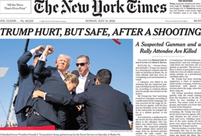 López Obrador critica polémica portada del New York Times tras atentado a Trump