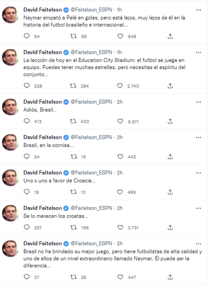 E incluso se refirió al récord de Neymar: “ empató a Pelé en goles, pero está lejos, muy lejos de él en la historia del fútbol brasileño e internacional...”