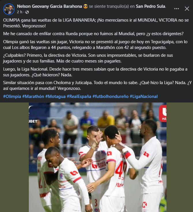 Enfado e indignación por lo que pasó en el Olimpia-Victoria: vergüenza