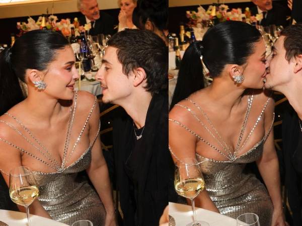 Kylie Jenner y Timothée Chalamet en la 83 edición de los Globos de Oro.