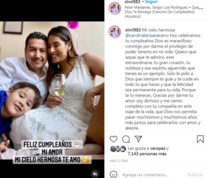 Eder Mejía, por su parte, también dedicó un emotivo mensaje para su amada en el día de su cumpleaños.