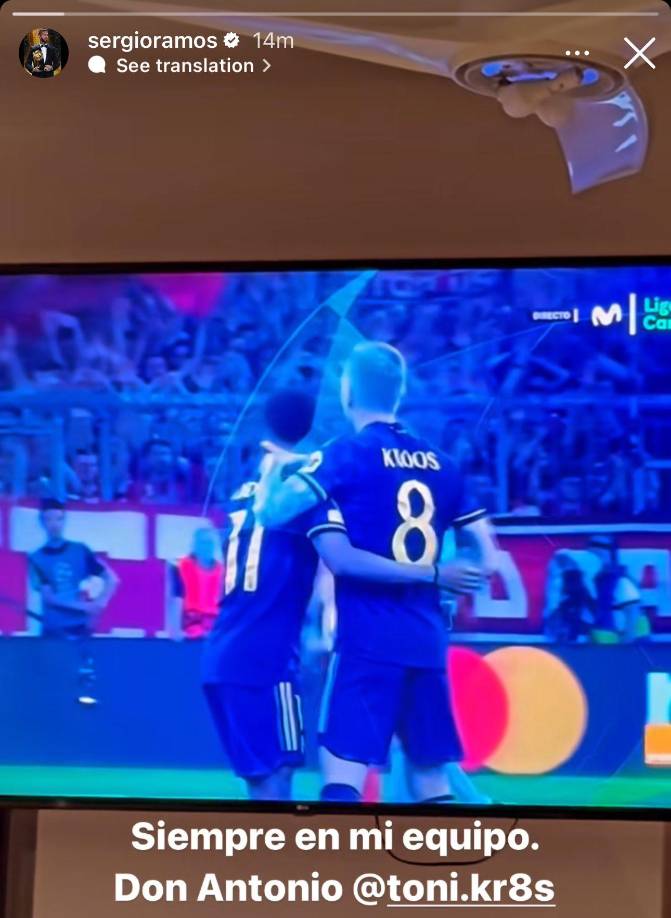 Sergio Ramos, leyenda y exjugador del Real Madrid, resaltó la actuación de Toni Kroos.