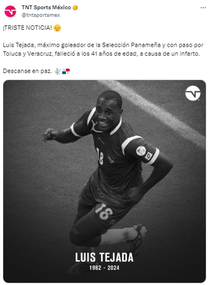 “Triste noticia” fueron algunos de los encabezados de los medios en redes sociales. TNT Sports México. 