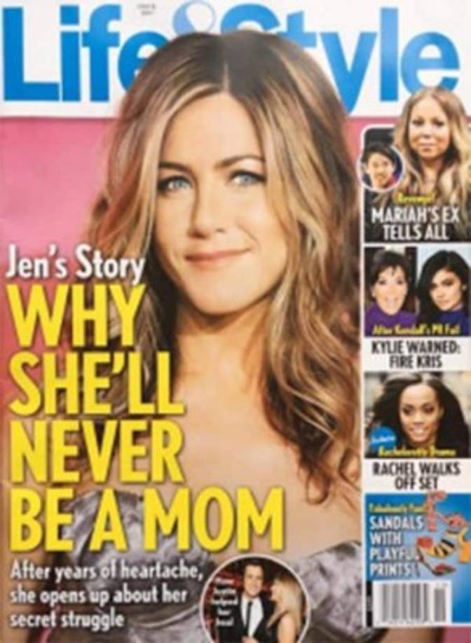 A sus 47 años, Jennifer Aniston no ha podido ser madre. La revista Life &Style publica en este mes la verdadera razón por la que ella no ha agrandado a su familia. La noticia está construida con base en el testimonio de un amigo cercano de la actriz que, al parecer, revela que ella intentó por varios años quedar embaraza, pero nunca lo logró. Hoy, asegura la fuente, la actriz 'aprendió que la verdadera felicidad no requiere descendencia'.