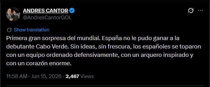 Indignación por España tras su debut en el Mundial y esto dicen de Cabo Verde