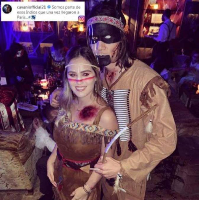 El delantero uruguayo Edinson Cavani junto a su pareja.