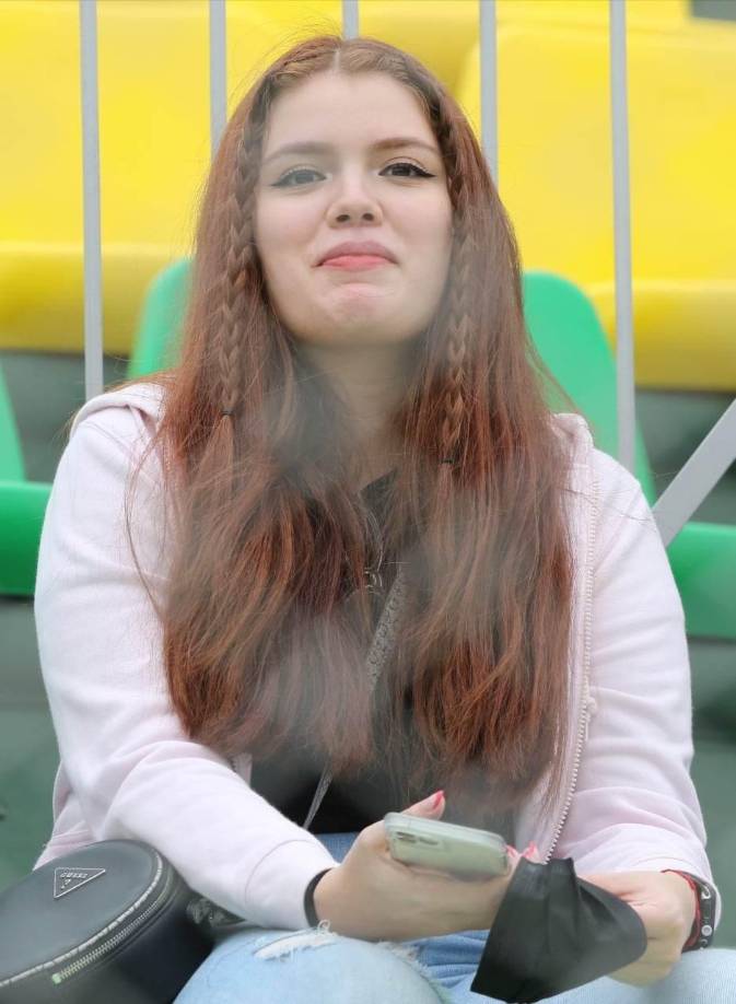 Iving Bruni es la prometida del defensor hondureño Denil Maldonado del Motagua y se hizo presente al estadio Carlos Miranda de Comayagua.