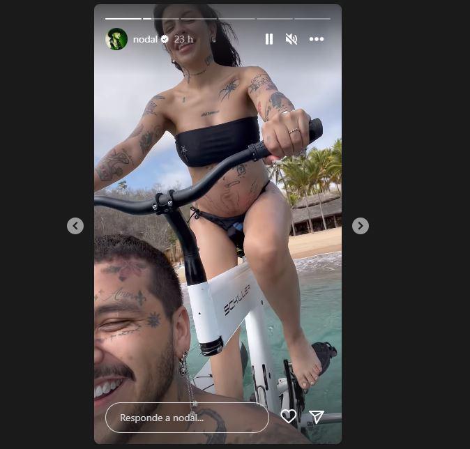 Christian Nodal y Cazzu la pasaron de maravilla en la playa.