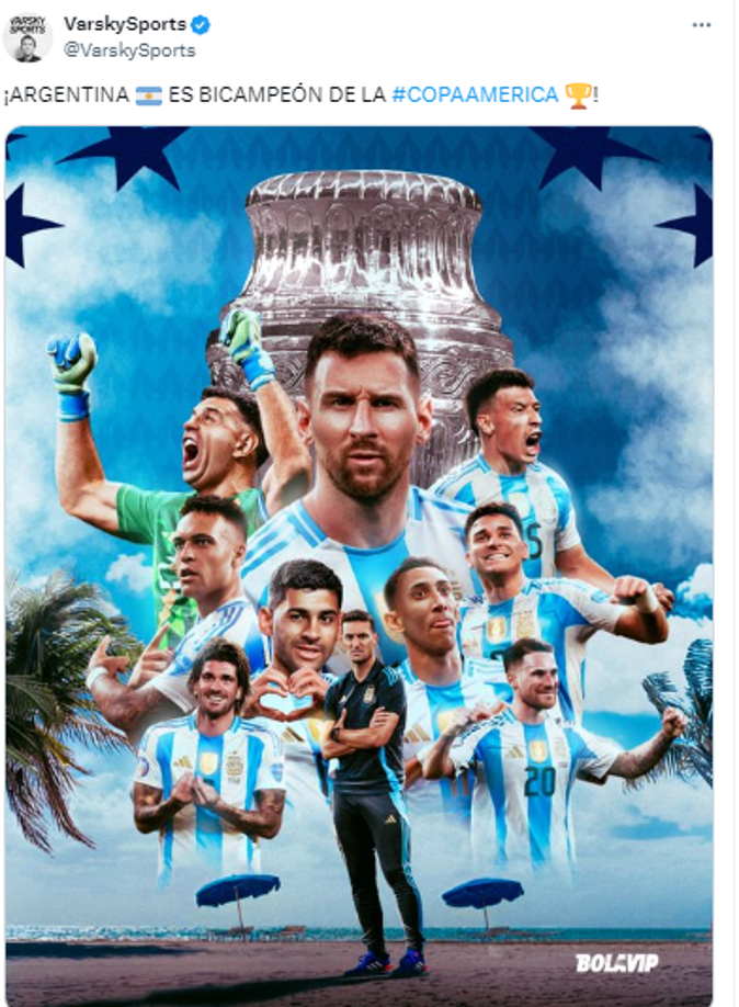 Las redes sociales se desataron tras el bicampeonato de la Albiceleste. 