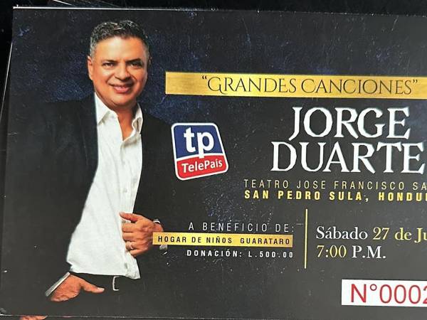 Los boletos del concierto están a la venta en las instalaciones de Telepaís en El Progreso o San Pedro Sula.