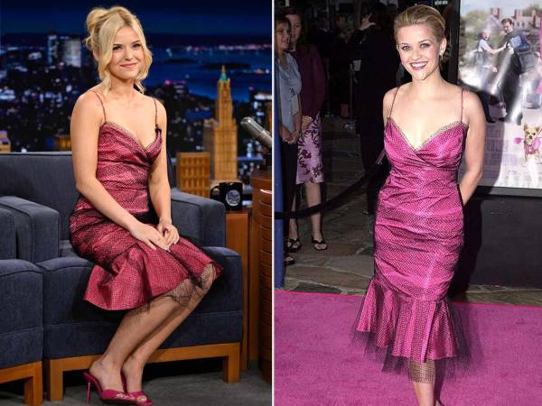 Lexi Minetree lució el mismo vestido que Reese Witherspoon llevó al estreno de Legalmente Rubia, en 2001.
