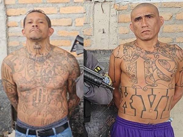 Los dos mareros salvadoreños fueron capturados en la colonia Brisas de Olancho de Tegucigalpa.