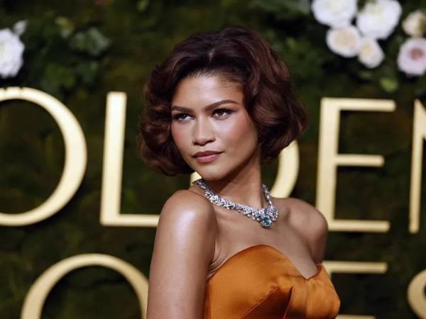 La actriz Zendaya durante los premios Globos de Oro.