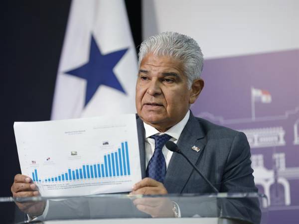 Mulino habla durante una conferencia de prensa este jueves en Ciudad de Panamá.