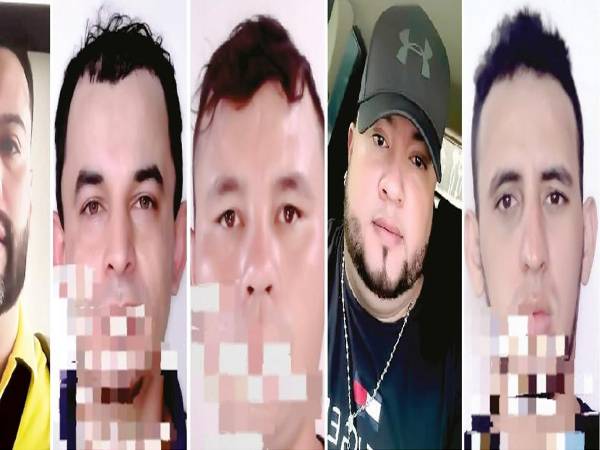 De izquierda a derecha Orlando Andino, Juan Carlos Cerrato, Rudy Noel Mejía, Jhonny López y José Luis Caballero.