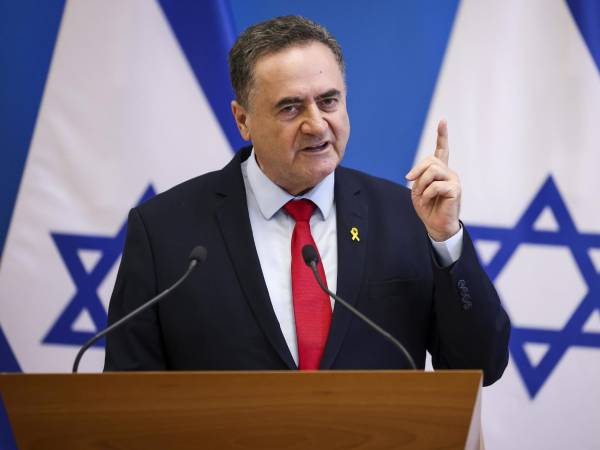 El ministro de Exteriores israelí, Israel Katz, durante una rueda de prensa.